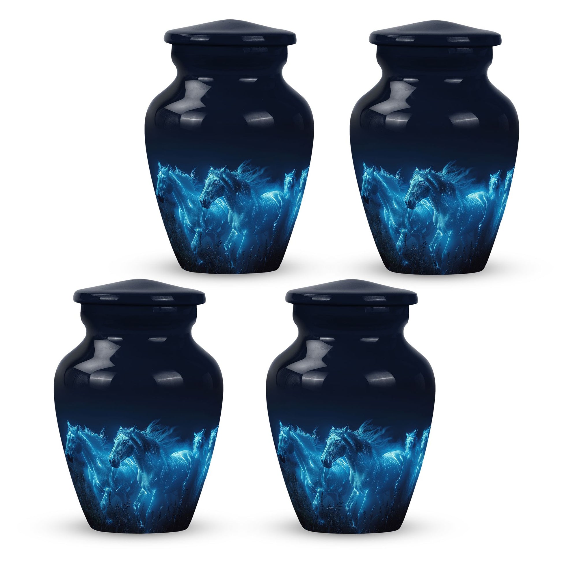 Horse Urn with Glowing Spirit Horses - Adult Large Urns