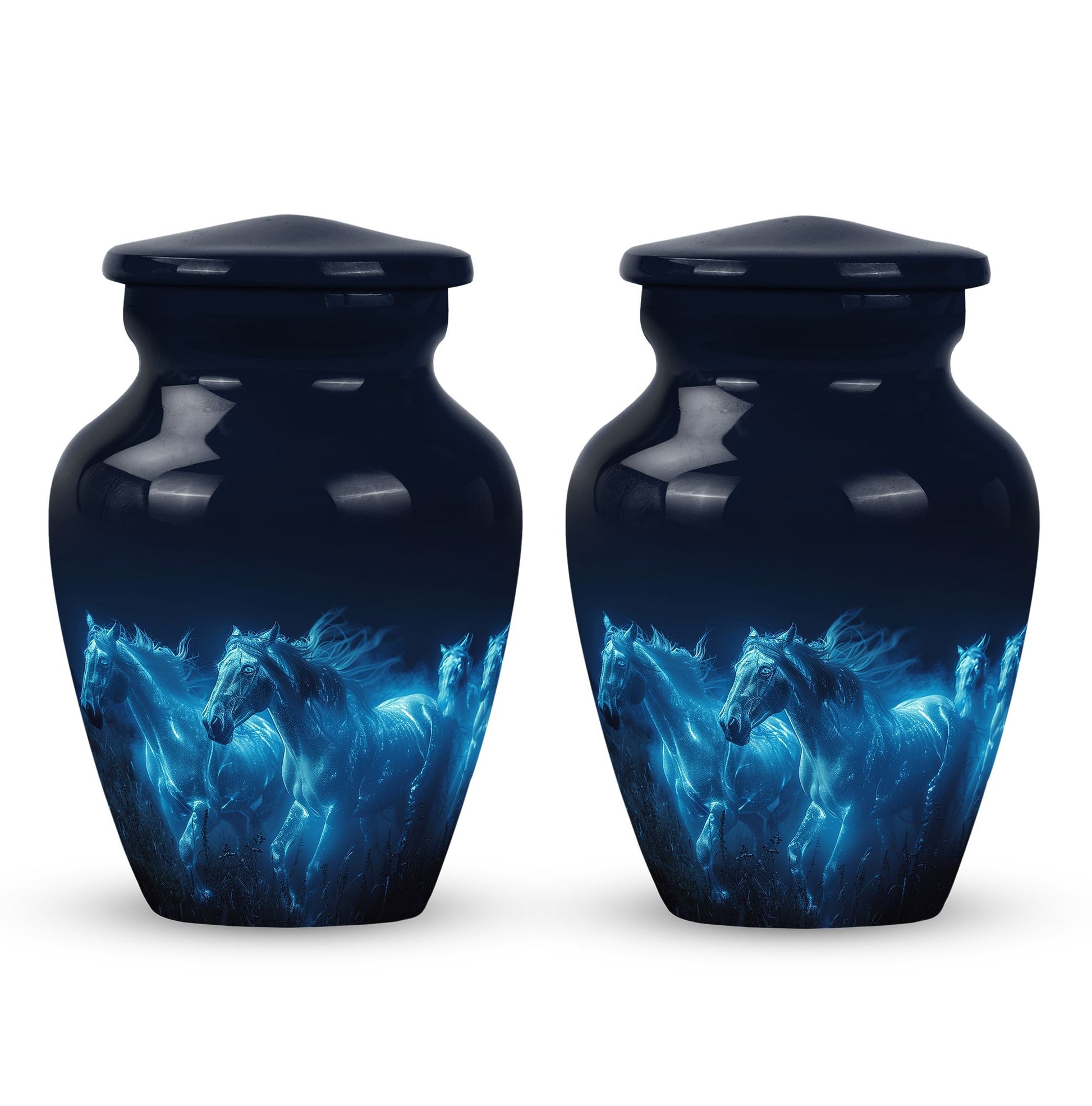 Horse Urn with Glowing Spirit Horses - Adult Large Urns