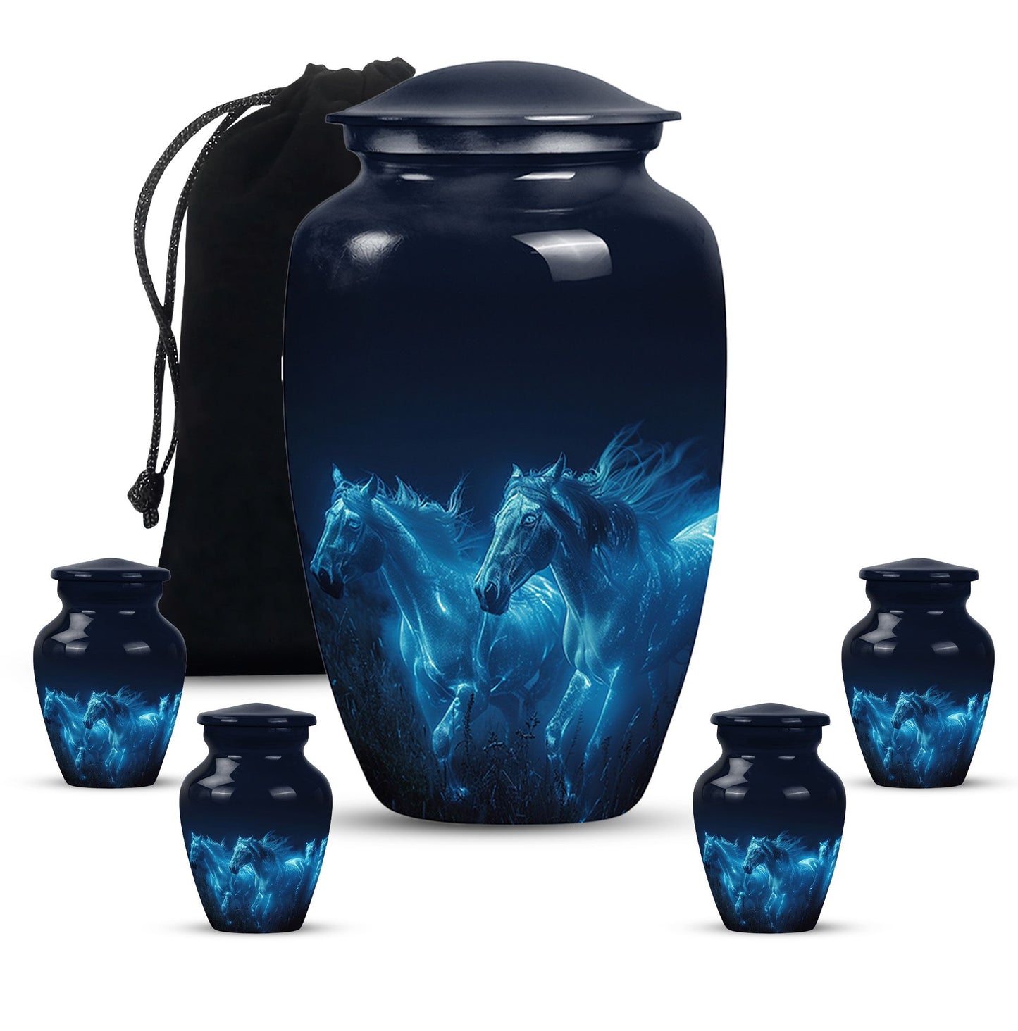 Personalized Horse Memorial Urn for Human Ashes - 10-inch, 200 cu in - Yatskia