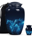 Horse Urn with Glowing Spirit Horses - Adult Large Urns