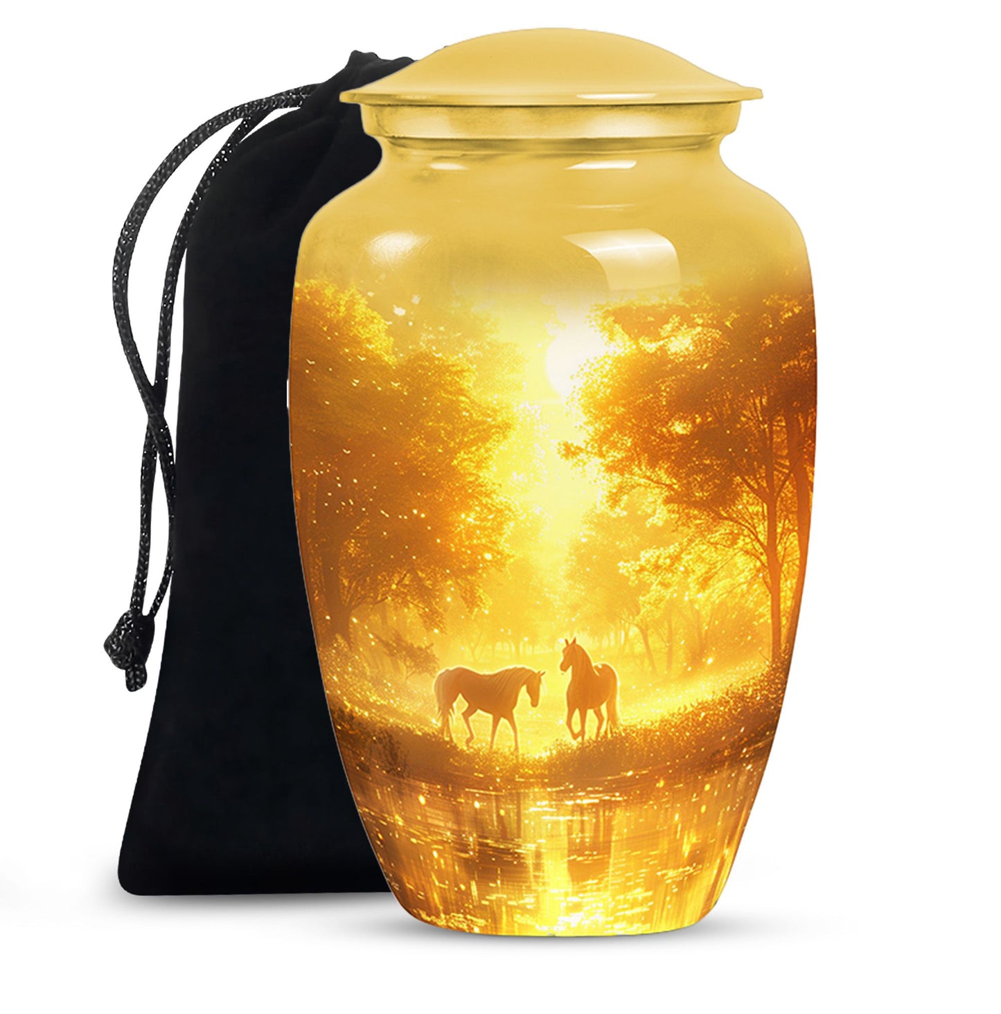 Personalized Horse Cremation Urn for Human Ashes - 10-inch, 200 cu in - Yatskia