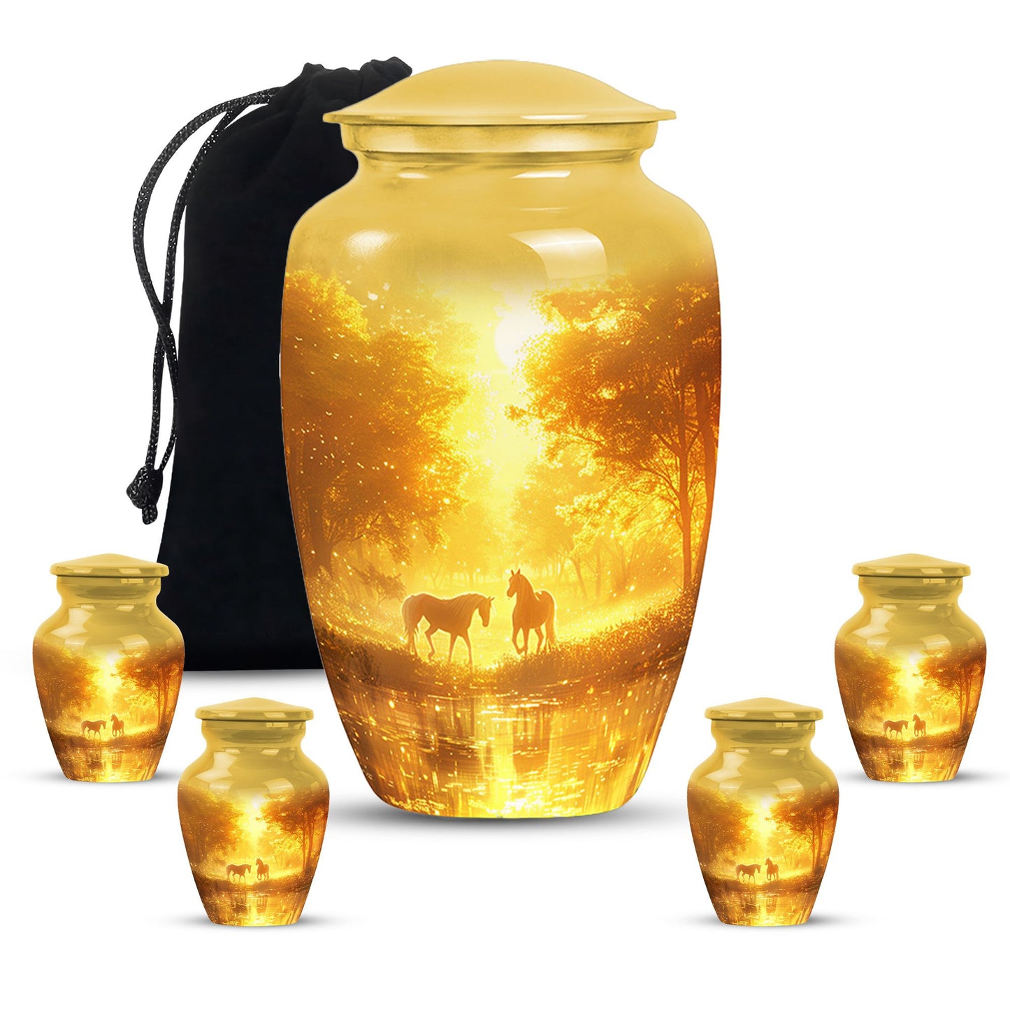 Personalized Horse Cremation Urn for Human Ashes - 10-inch, 200 cu in - Yatskia