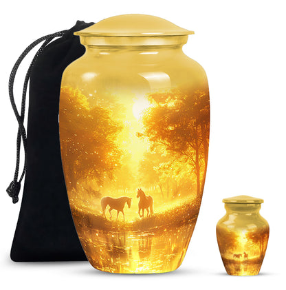 Personalized Horse Cremation Urn for Human Ashes - 10-inch, 200 cu in - Yatskia