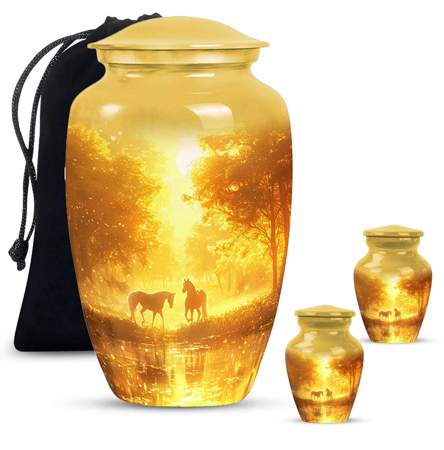 Personalized Horse Cremation Urn for Human Ashes - 10-inch, 200 cu in - Yatskia