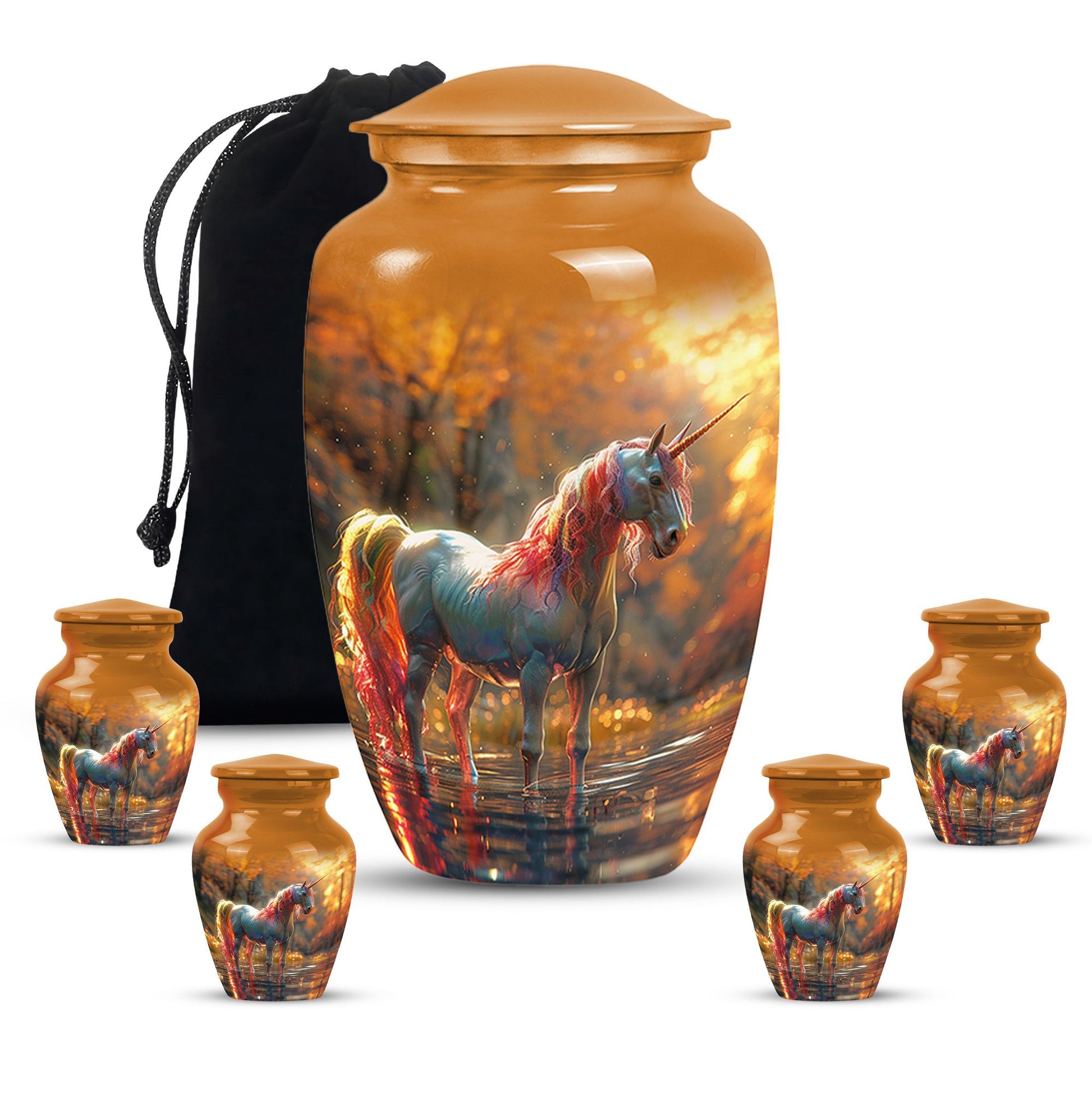 Autumn Magic Horse Cremation Urns For Human Ashes - Funeral Urns For Adult