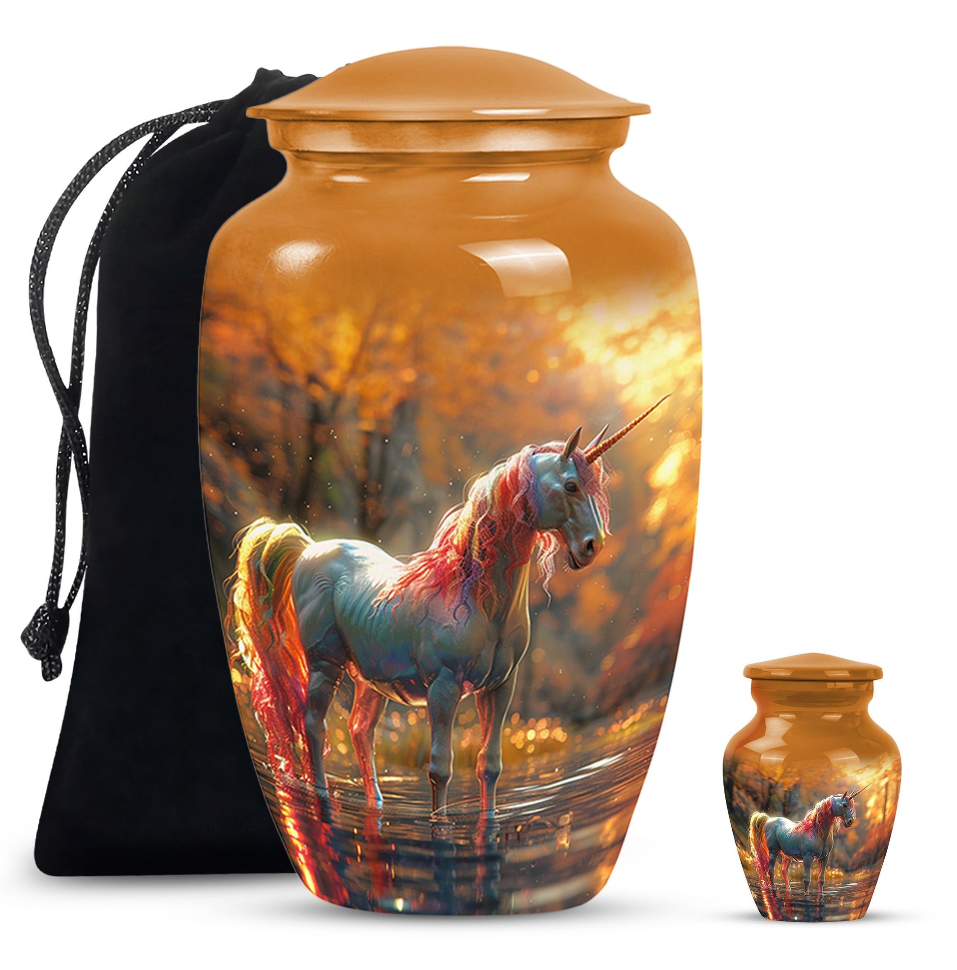 Autumn Magic Horse Cremation Urns For Human Ashes - Funeral Urns For Adult