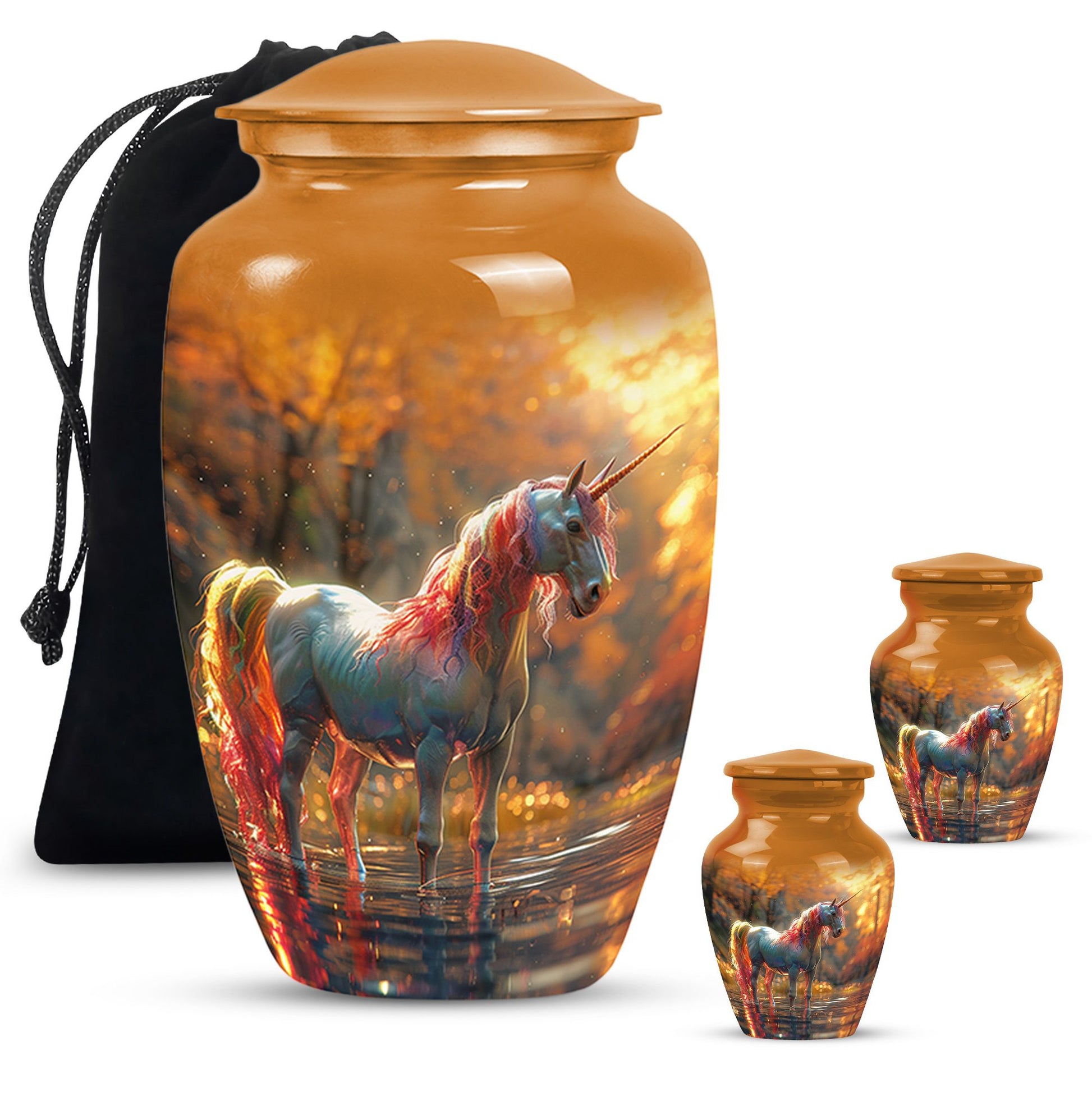 Autumn Magic Horse Cremation Urns For Human Ashes - Funeral Urns For Adult