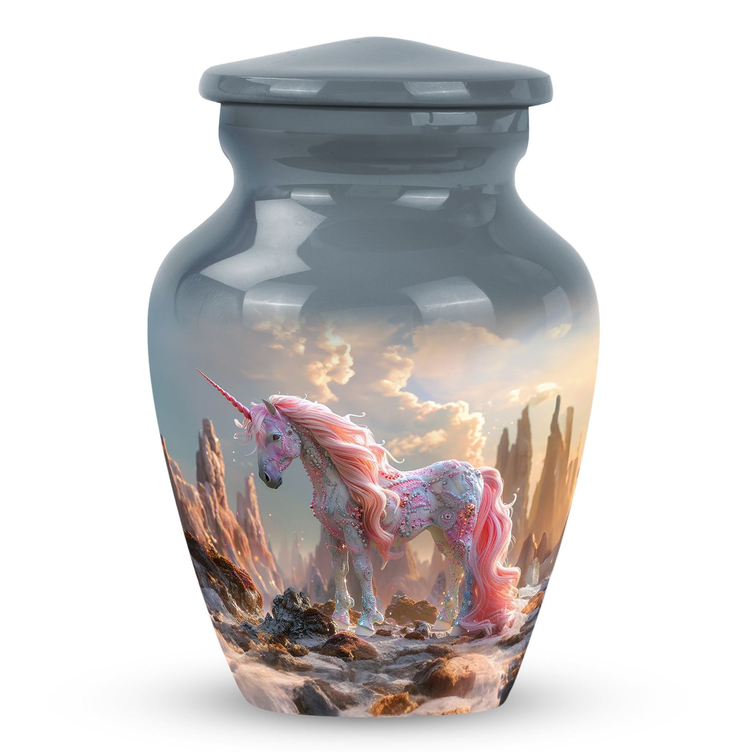Personalized Unicorn Memorial Urn for Human Ashes - 10-inch, 200 cu in - Yatskia