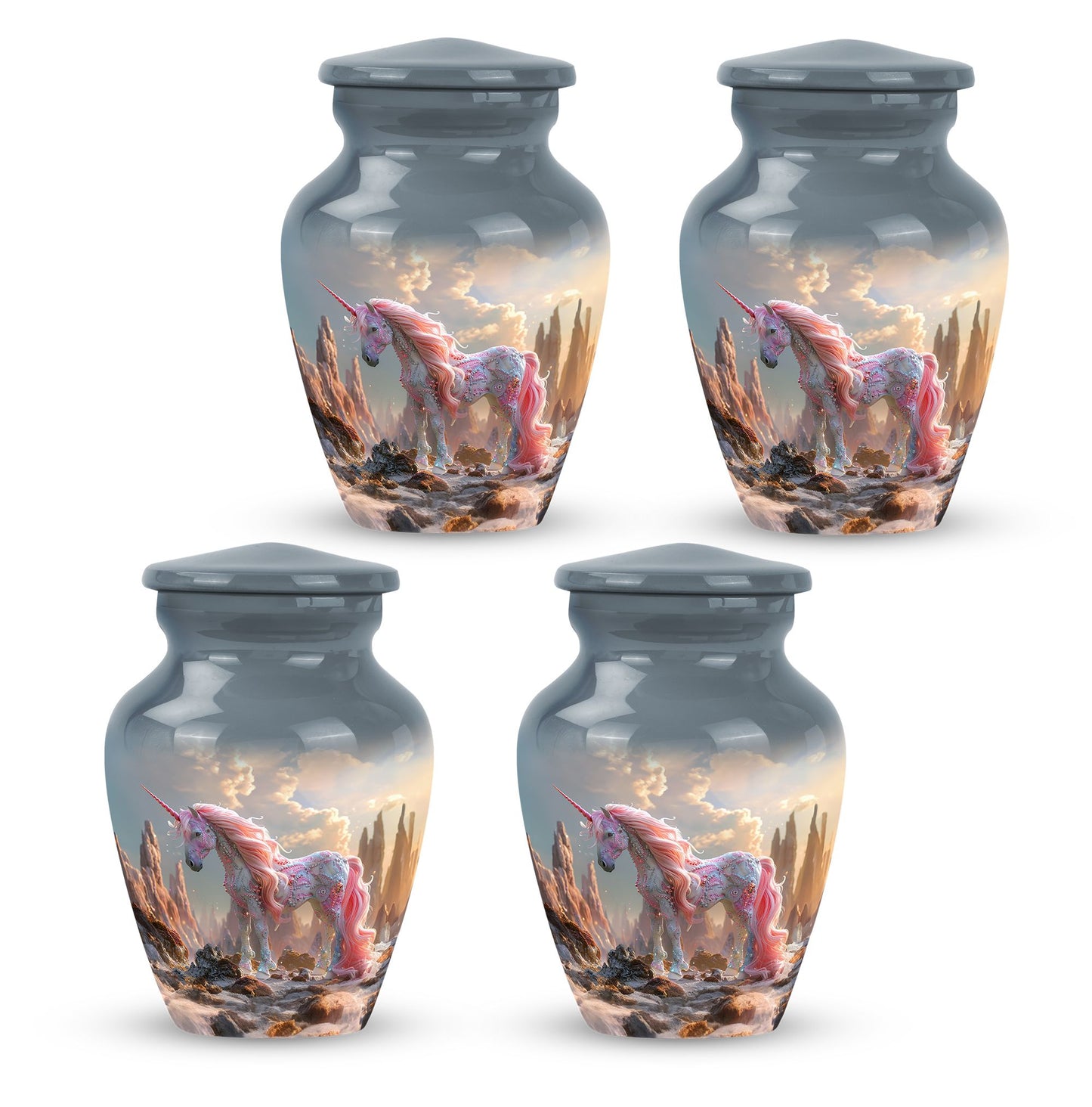 Personalized Unicorn Memorial Urn for Human Ashes - 10-inch, 200 cu in - Yatskia