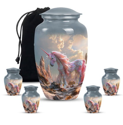Personalized Unicorn Memorial Urn for Human Ashes - 10-inch, 200 cu in - Yatskia