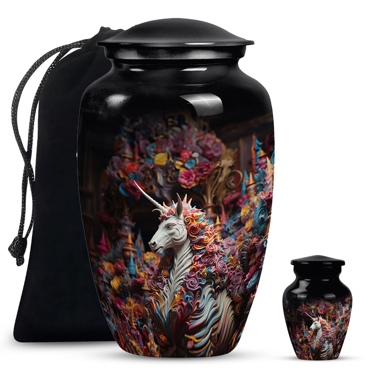 Personalized Horse Cremation Urn for Mom - 10-inch, 200 cu in - Yatskia
