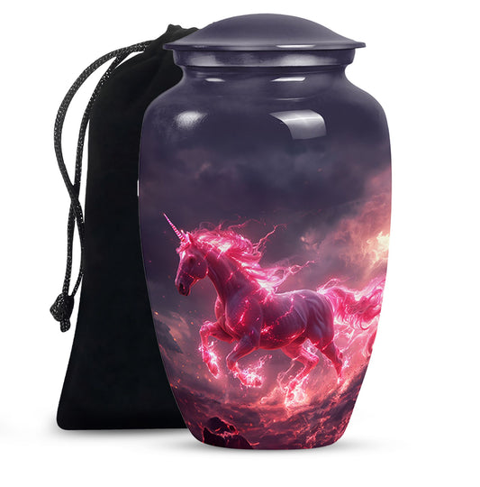 Neon Unicorn Cremation Urns For Human Ashes - Funeral Urns For Men