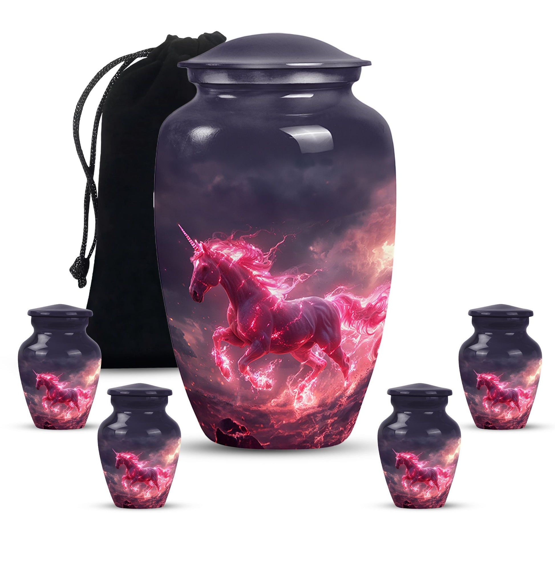 Neon Unicorn Cremation Urns For Human Ashes - Funeral Urns For Men