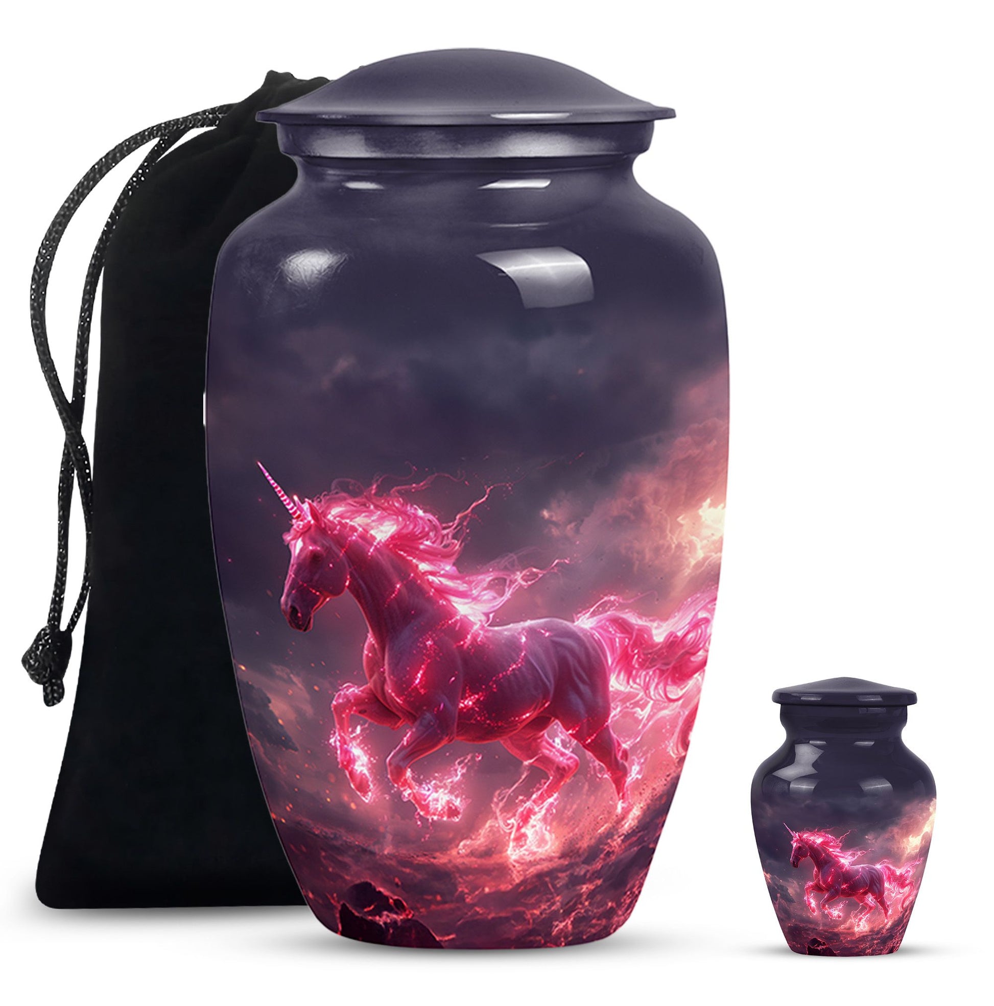 Neon Unicorn Cremation Urns For Human Ashes - Funeral Urns For Men