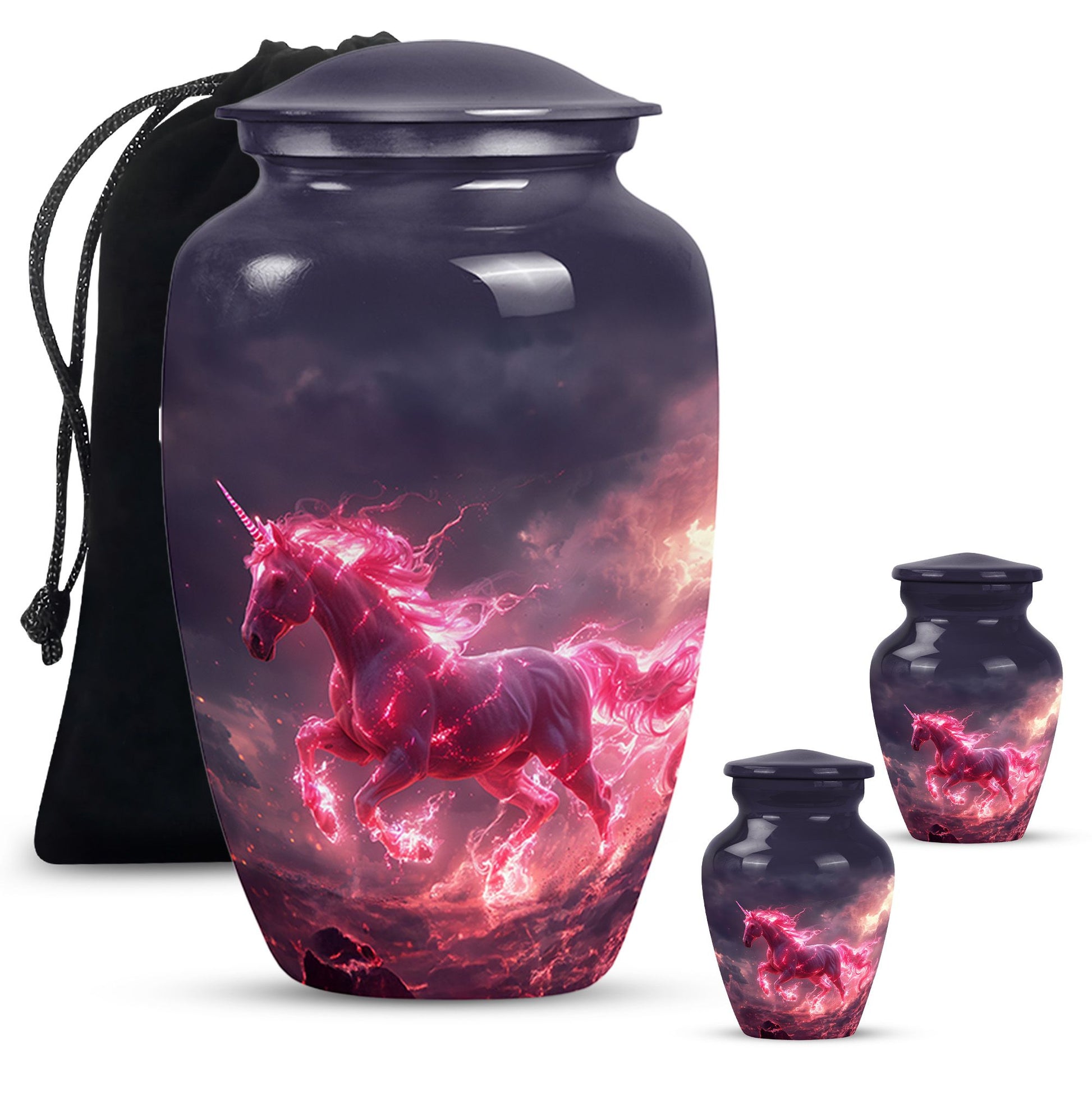 Neon Unicorn Cremation Urns For Human Ashes - Funeral Urns For Men