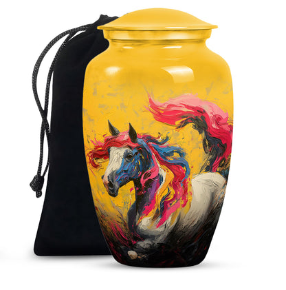 Personalized Horse Cremation Urn for Adult - 10-inch, 200 cu in - Yatskia