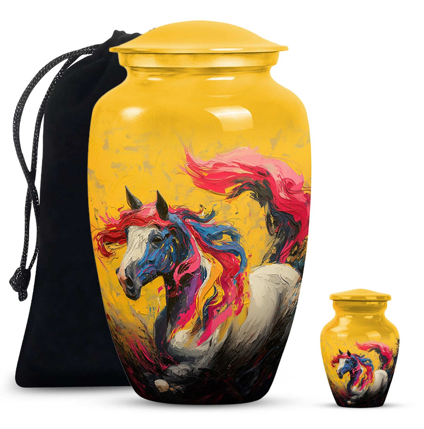 Personalized Horse Cremation Urn for Adult - 10-inch, 200 cu in - Yatskia