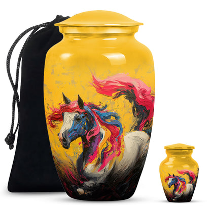 Personalized Horse Cremation Urn for Adult - 10-inch, 200 cu in - Yatskia