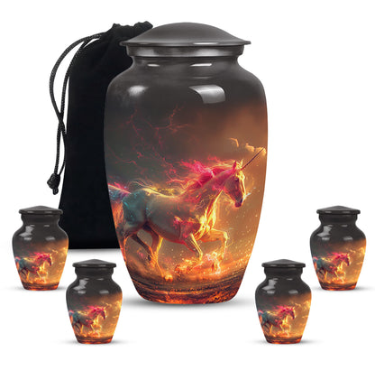 Personalized Unicorn Cremation Urn for Men & Women - 10-inch, 200 cu in - Yatskia