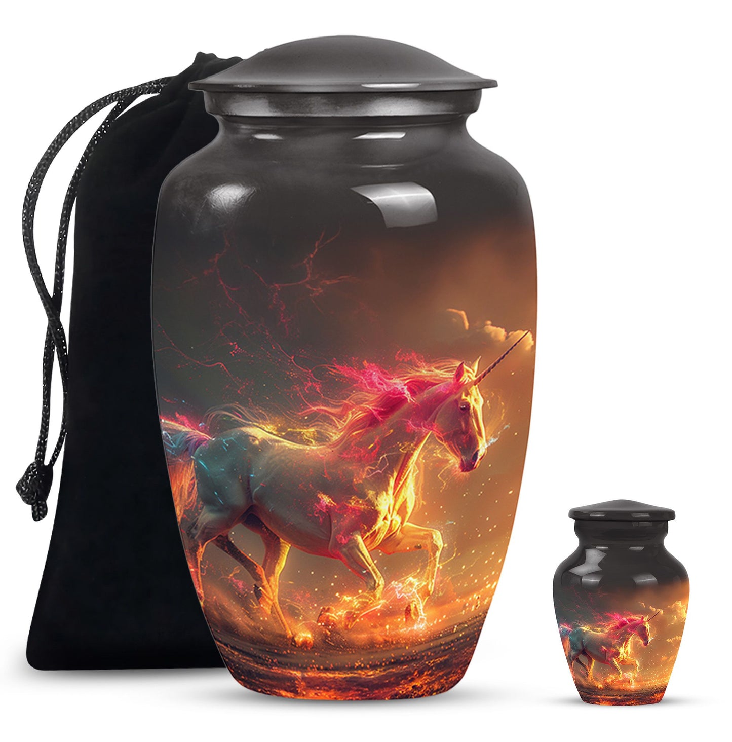 Personalized Unicorn Cremation Urn for Men & Women - 10-inch, 200 cu in - Yatskia