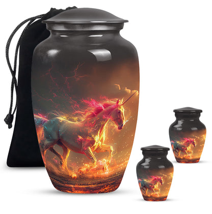 Personalized Unicorn Cremation Urn for Men & Women - 10-inch, 200 cu in - Yatskia