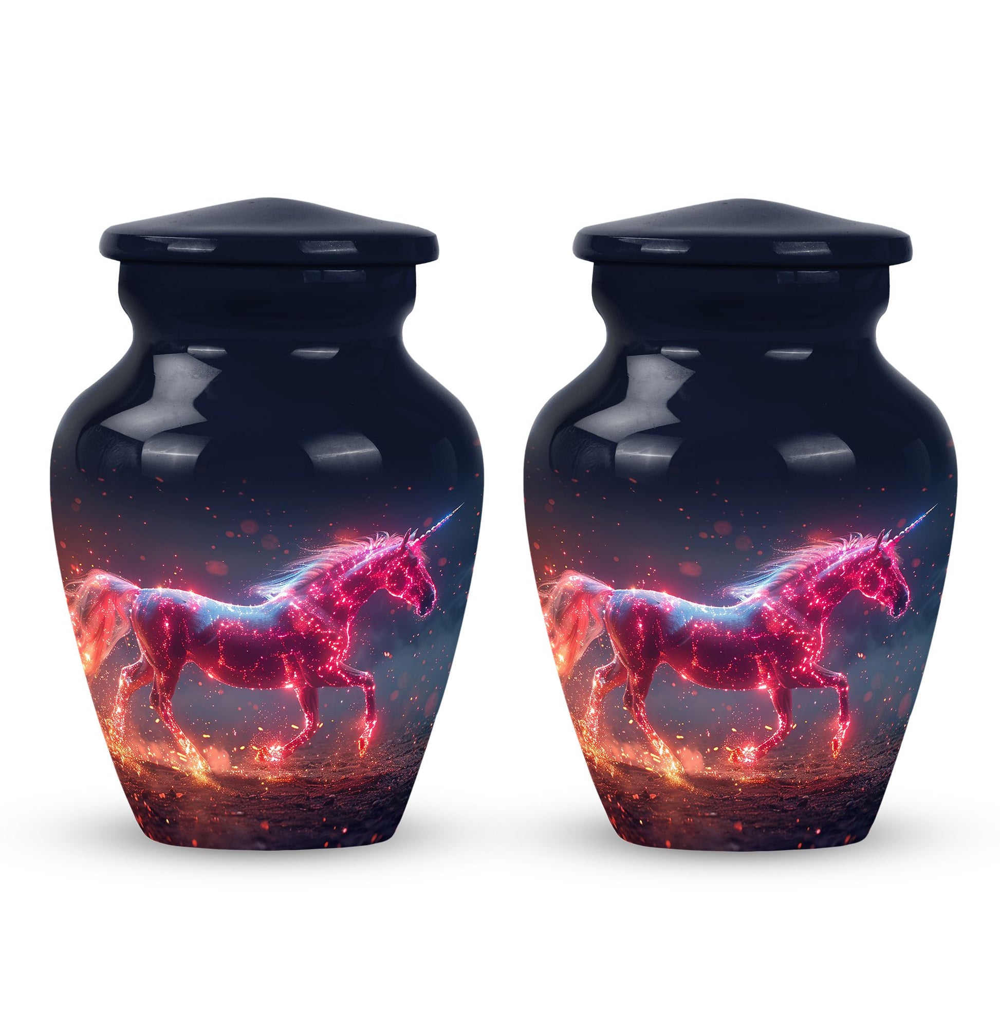 Sparkling Unicorn Cremation Urns Large & Small Combo For Women & Men