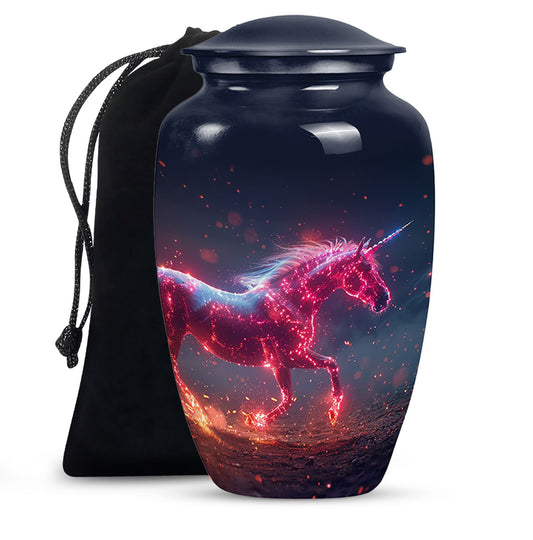 Sparkling Unicorn Cremation Urns Large & Small Combo For Women & Men
