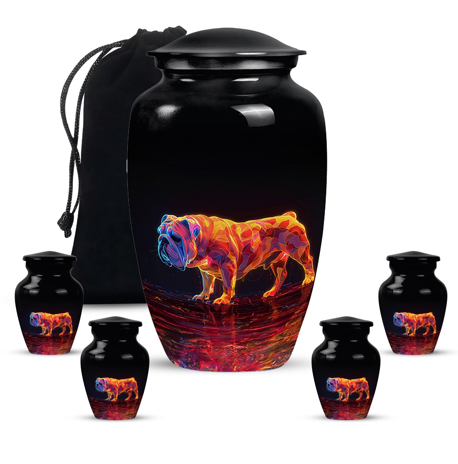 Inferno Bully Dog Cremation Urns For Human Ashes - Urn Set For Ashes