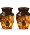 Golden Bulldog Memorial Tribute Urn - Pet Cremation Urns For Funeral