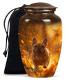 Golden Bulldog Memorial Tribute Urn - Pet Cremation Urns For Funeral