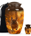 Golden Bulldog Memorial Tribute Urn - Pet Cremation Urns For Funeral
