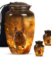 Golden Bulldog Memorial Tribute Urn - Pet Cremation Urns For Funeral