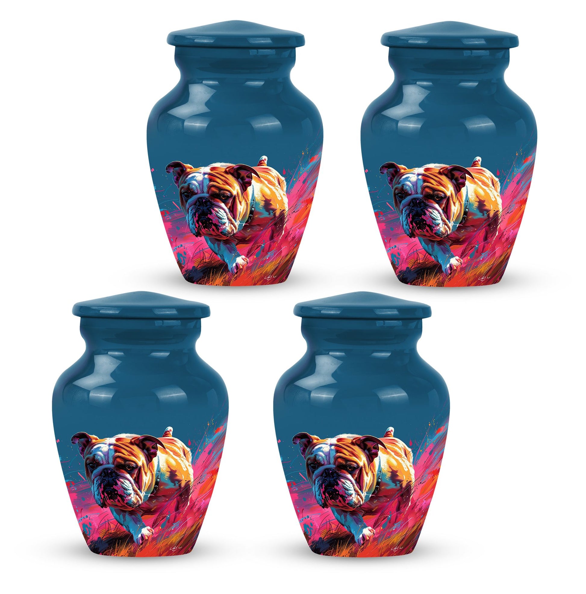 Vibrant Memorial Ashes Urn - Bulldog Funeral Cremation Urn For Pets
