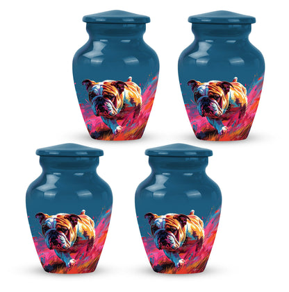 Vibrant Memorial Ashes Urn - Bulldog Funeral Cremation Urn For Pets