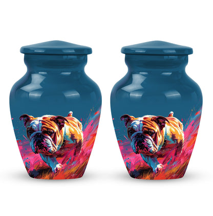 Vibrant Memorial Ashes Urn - Bulldog Funeral Cremation Urn For Pets