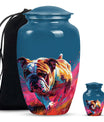 Vibrant Memorial Ashes Urn - Bulldog Funeral Cremation Urn For Pets