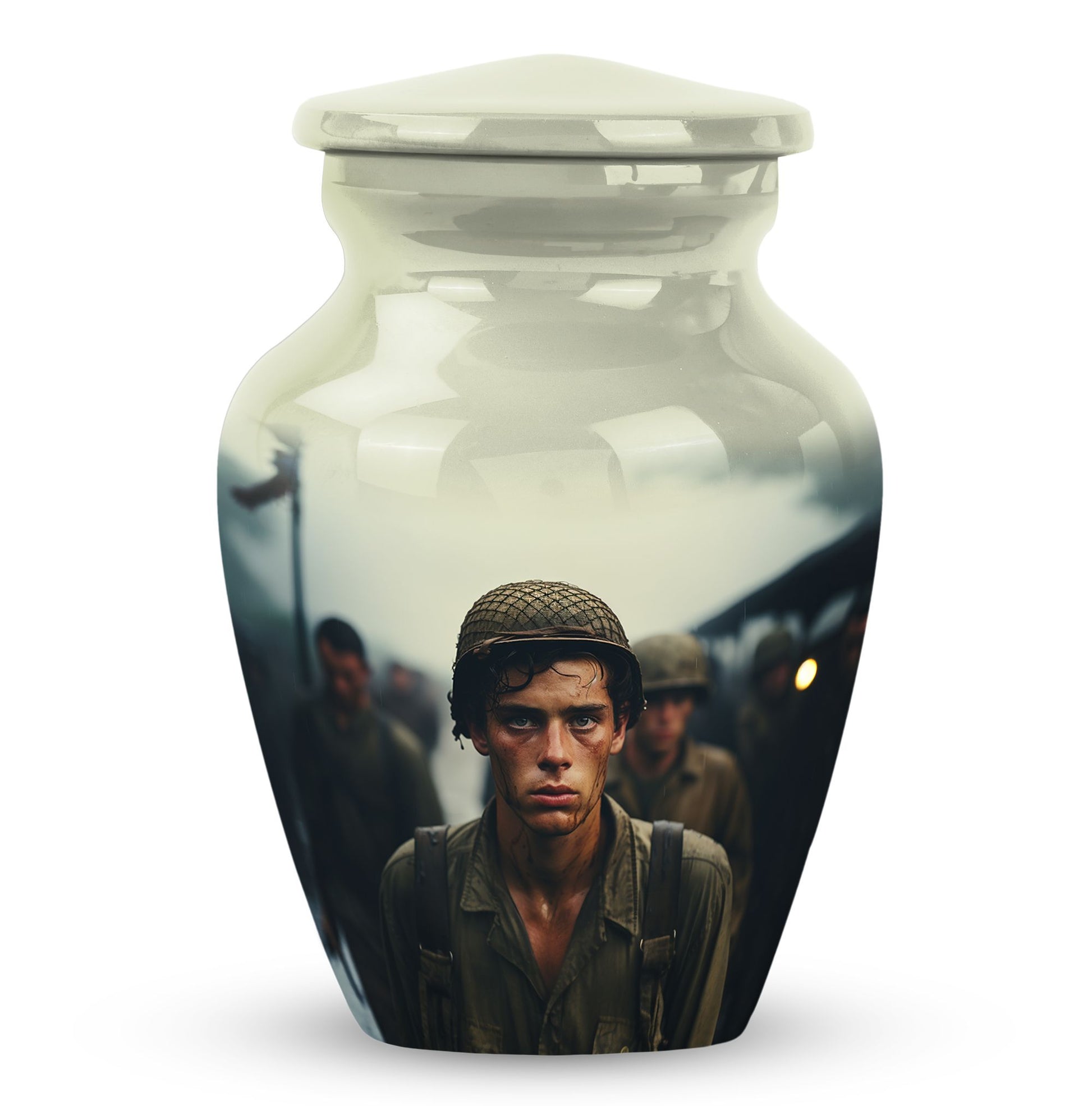 Soldier Urn Memorial For Adult Men & Women - Veteran Cremation Urn