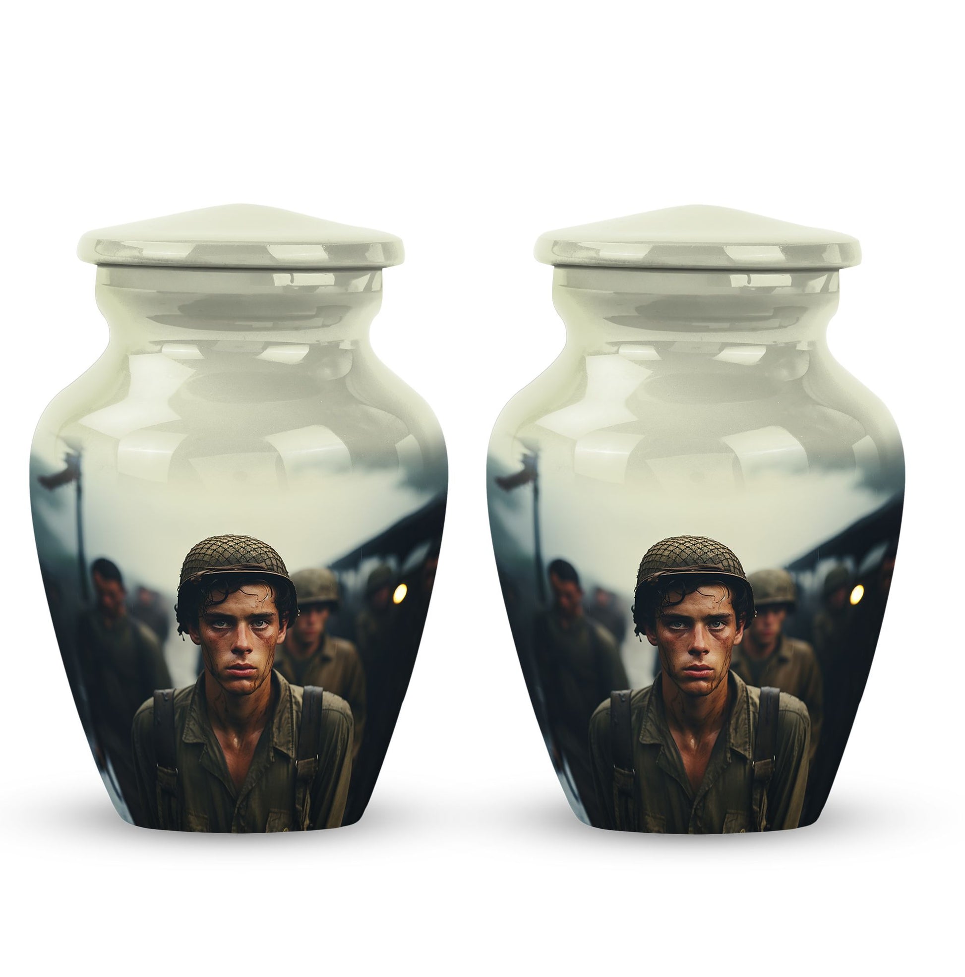 Soldier Urn Memorial For Adult Men & Women - Veteran Cremation Urn