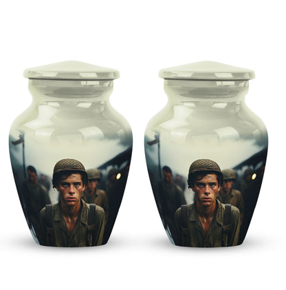 Personalized Military Cremation Urn for Adult - 10-inch, 200 cu in - Yatskia
