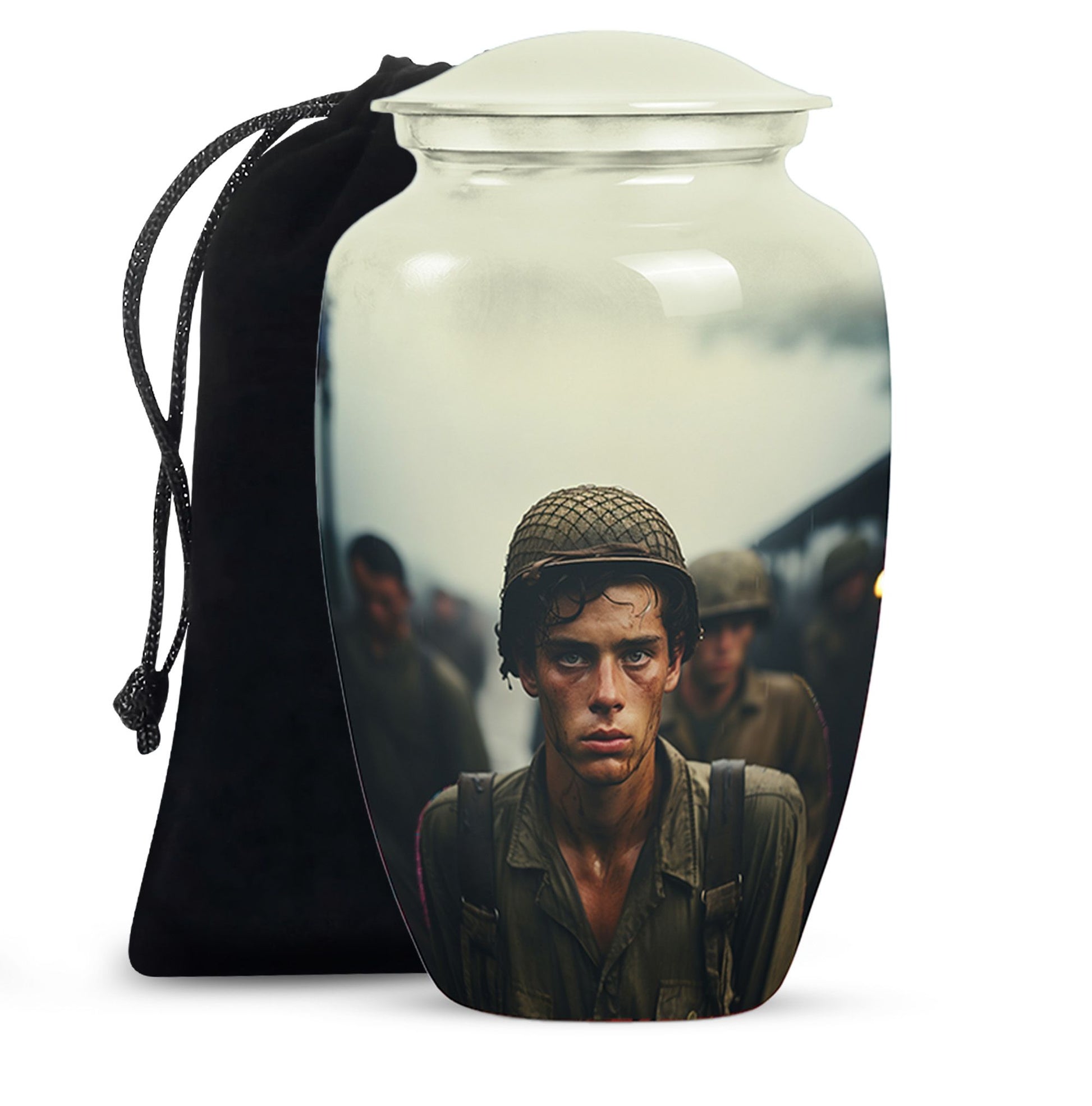 Soldier Urn Memorial For Adult Men & Women - Veteran Cremation Urn