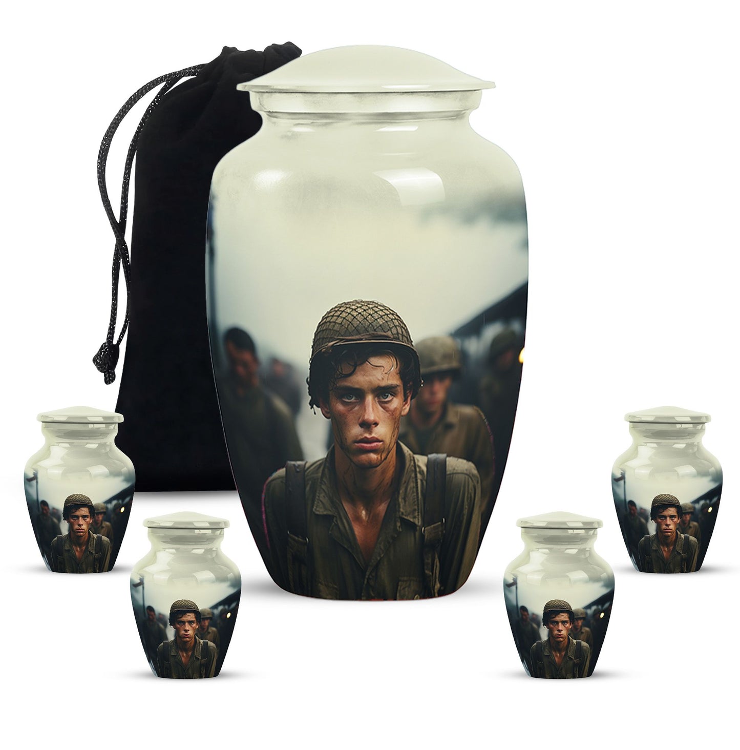 Personalized Military Cremation Urn for Adult - 10-inch, 200 cu in - Yatskia