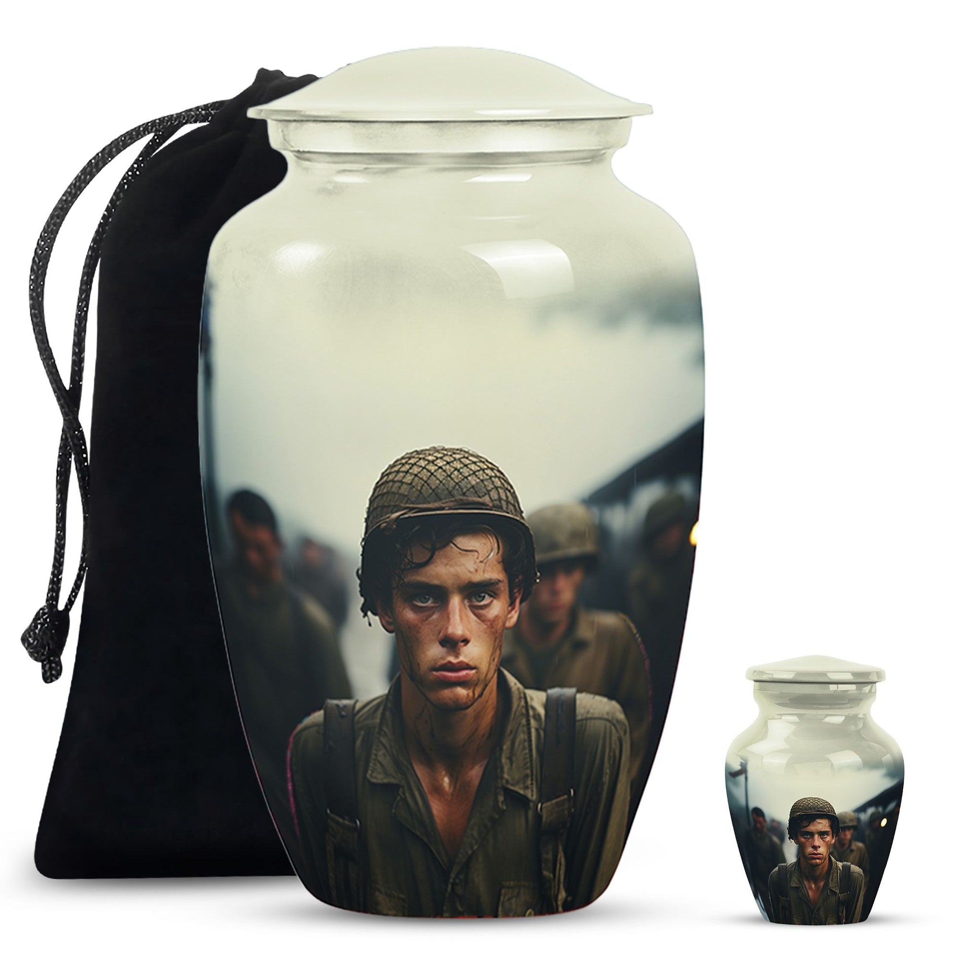 Soldier Urn Memorial For Adult Men & Women - Veteran Cremation Urn