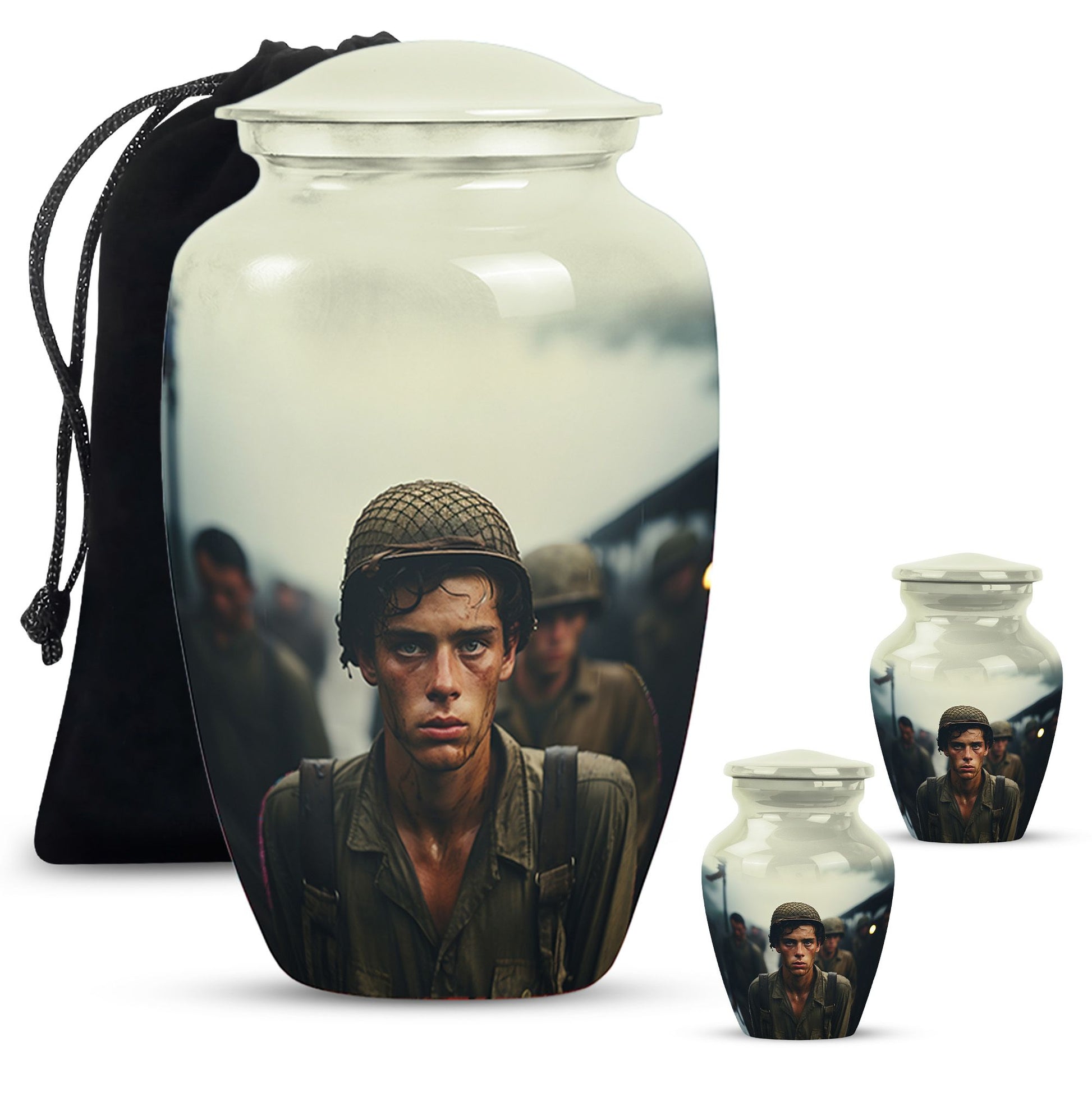 Soldier Urn Memorial For Adult Men & Women - Veteran Cremation Urn