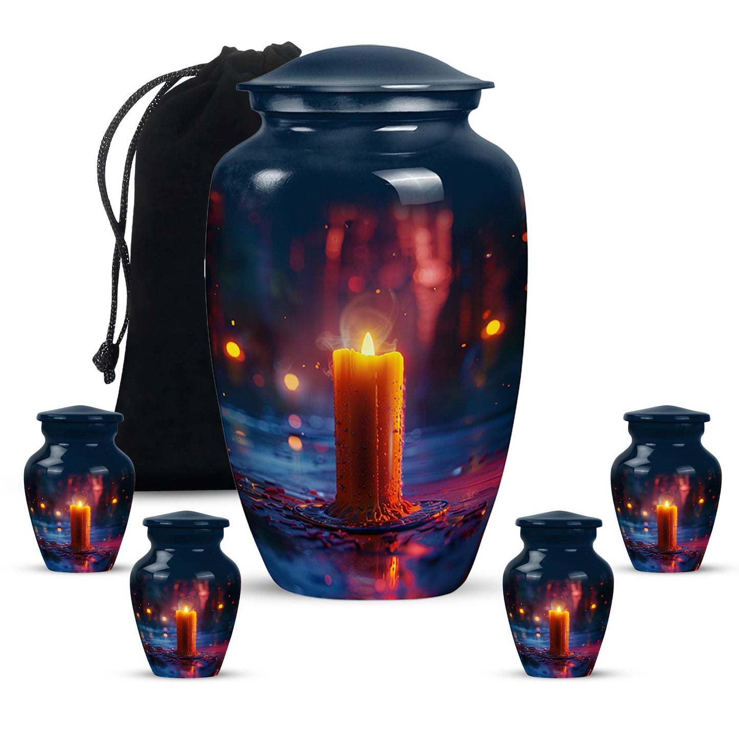 Personalized Candle Memorial Urn for Men - 10-inch, 200 cu in - Yatskia
