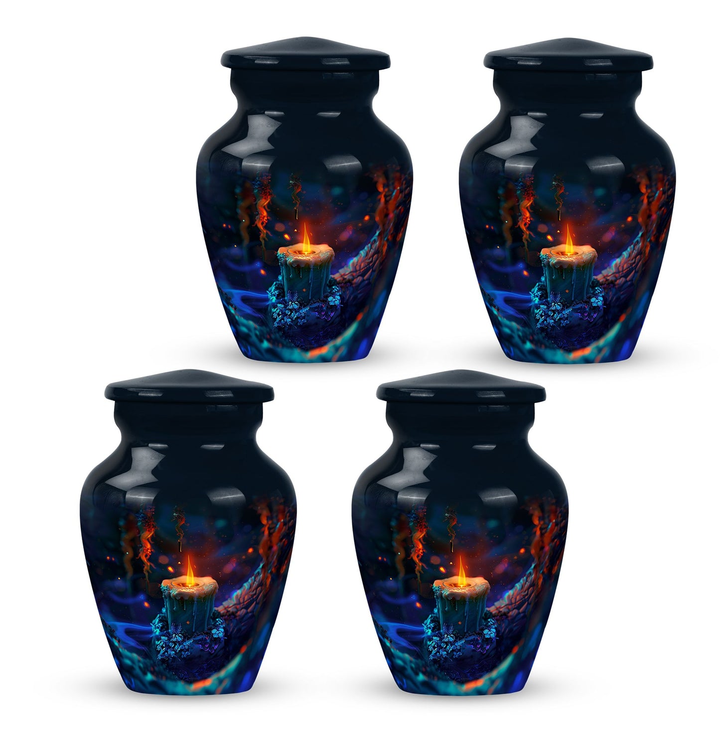 Personalized Fire Cremation Urn for Women - 10-inch, 200 cu in - Yatskia