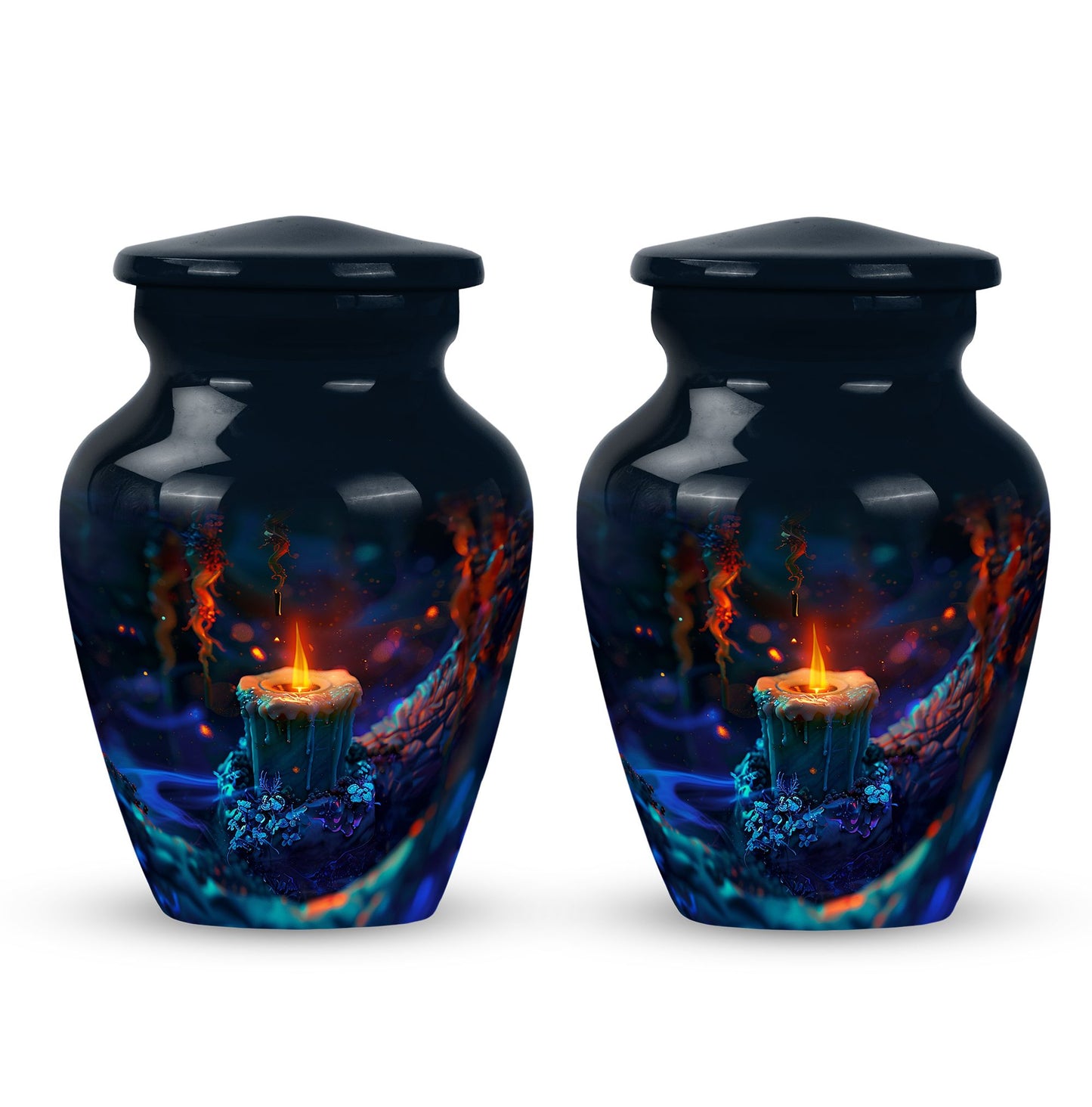 Personalized Fire Cremation Urn for Women - 10-inch, 200 cu in - Yatskia