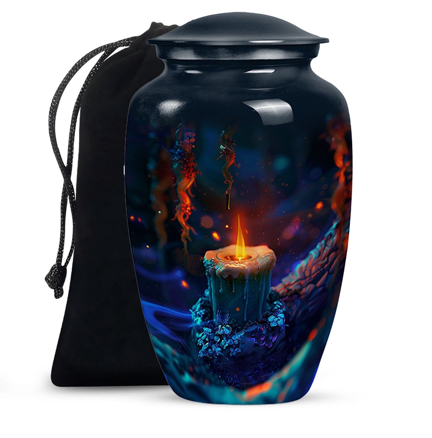 Personalized Fire Cremation Urn for Women - 10-inch, 200 cu in - Yatskia