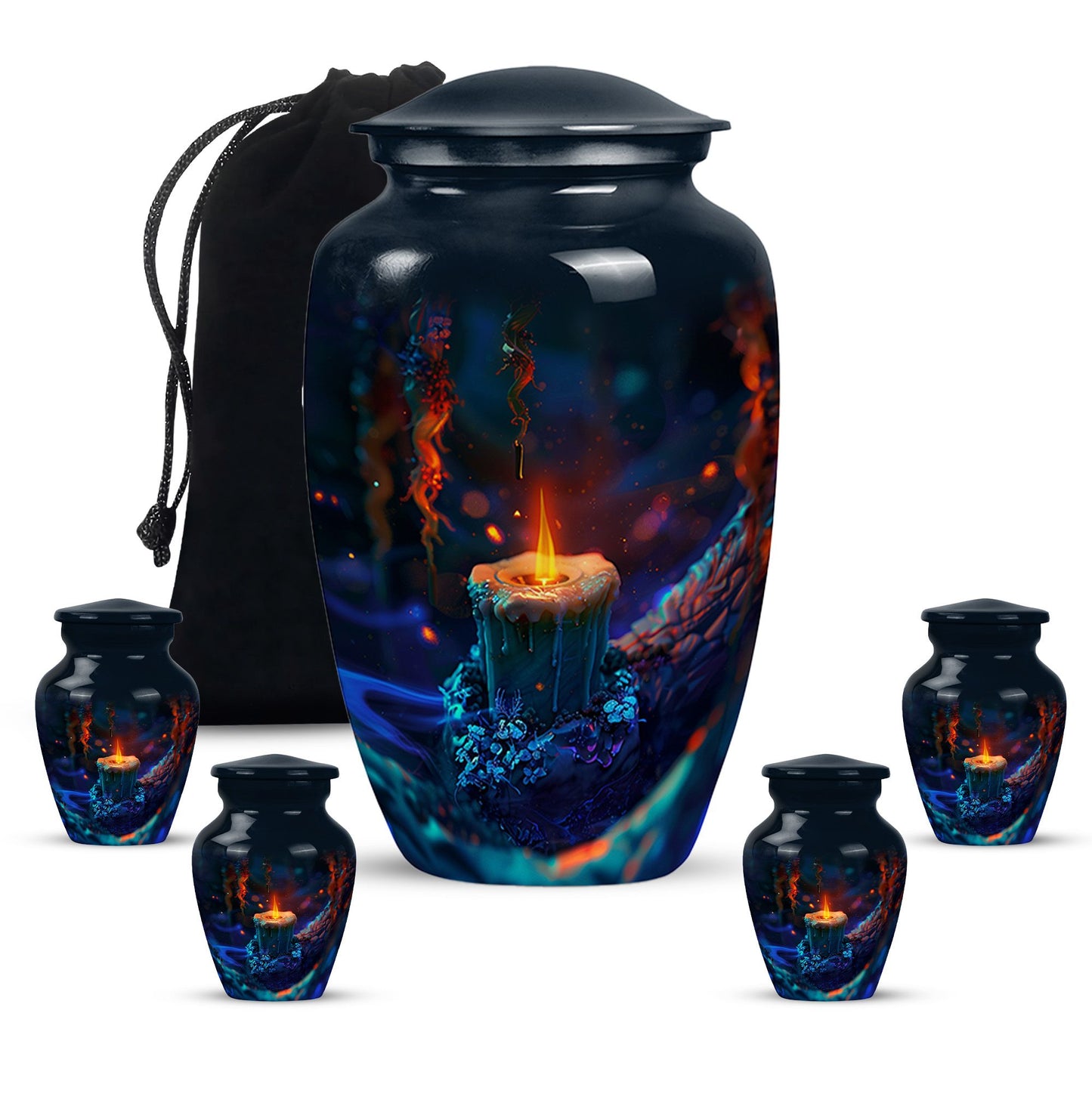 Personalized Fire Cremation Urn for Women - 10-inch, 200 cu in - Yatskia
