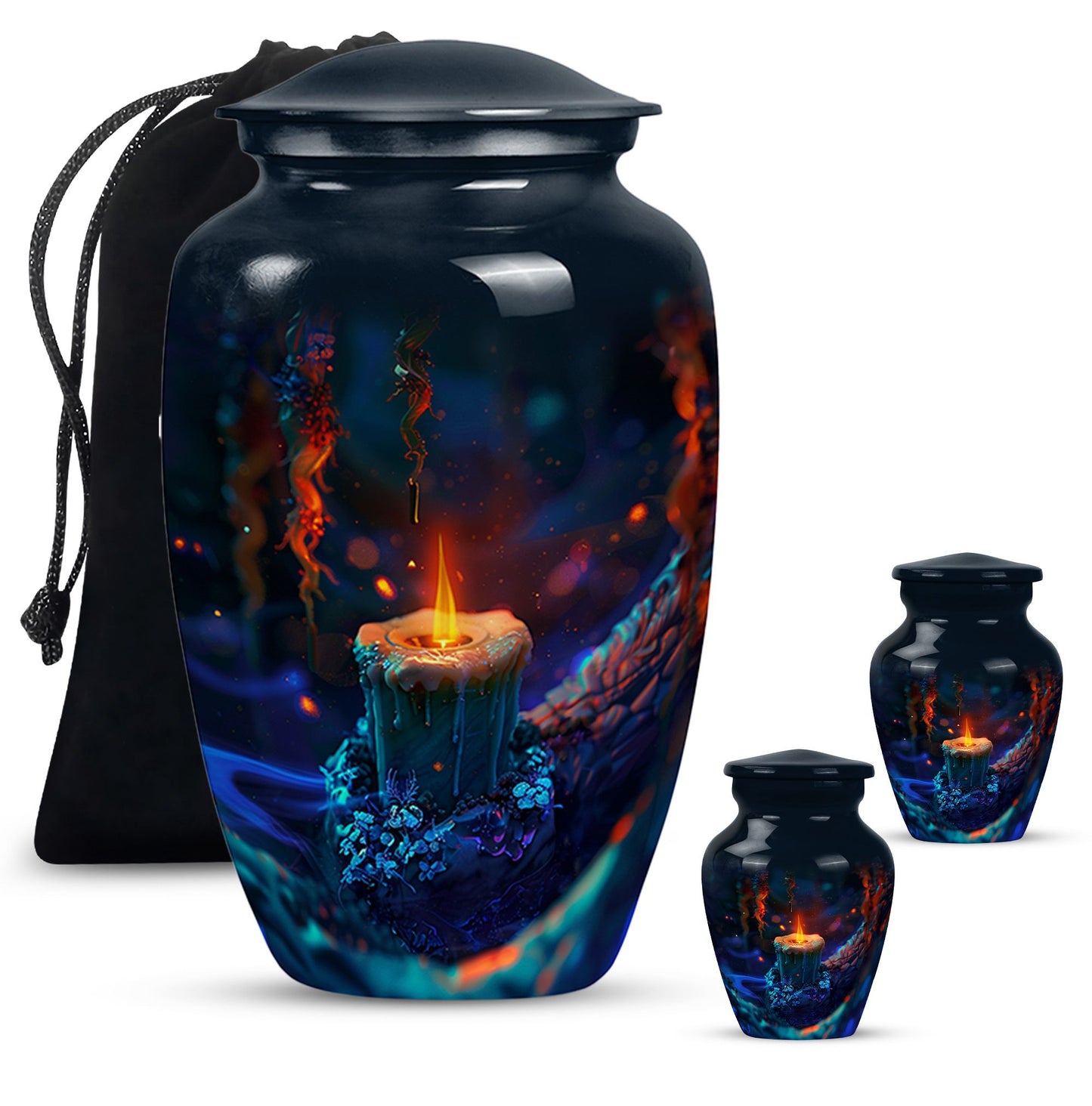Personalized Fire Cremation Urn for Women - 10-inch, 200 cu in - Yatskia