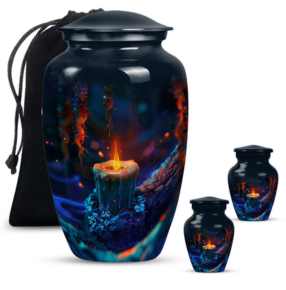 Personalized Fire Cremation Urn for Women - 10-inch, 200 cu in - Yatskia